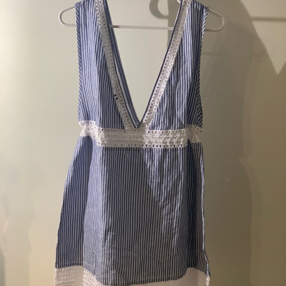 J. Crew Blue and White Striped V-Neck Coverup - Picture 4 of 4